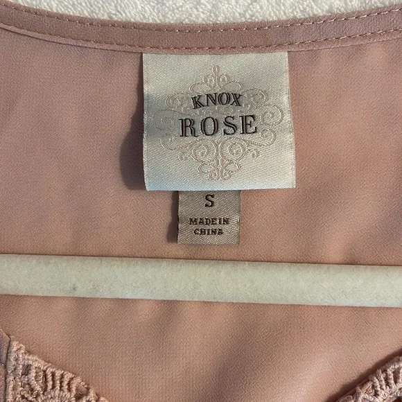 Knox Rose Blush Lace Blouse Size Small Oversized EUC Like New - Picture 4 of 7